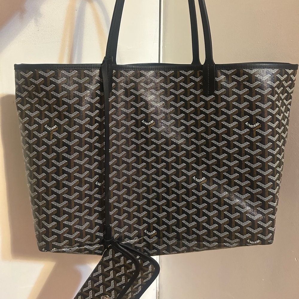 Goyard Brown and White Patterned Tote - Picture 5 of 5